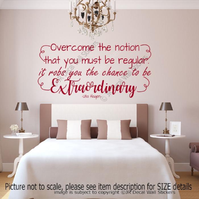 "The chance to be Extraordinary" Uta Hagen Inspirational quote wall stickers