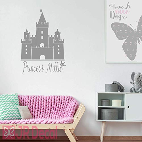 Princess Castle with Girls Personalised name sticker