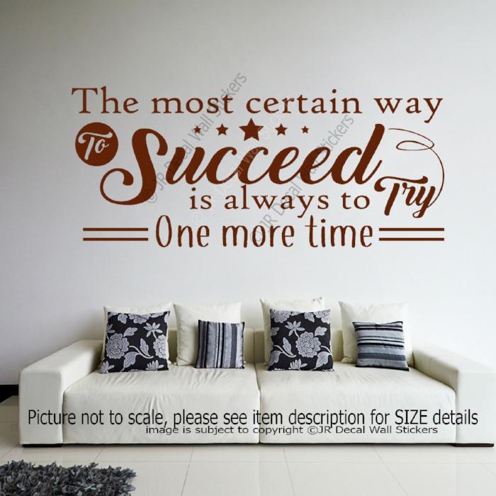 "Succeed is always to try one more time"- Thomas Edison Motivational quote wall art