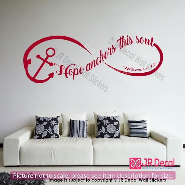 Hope anchors this soul- Hebrews 6:19 Inspirational quote wall stickers