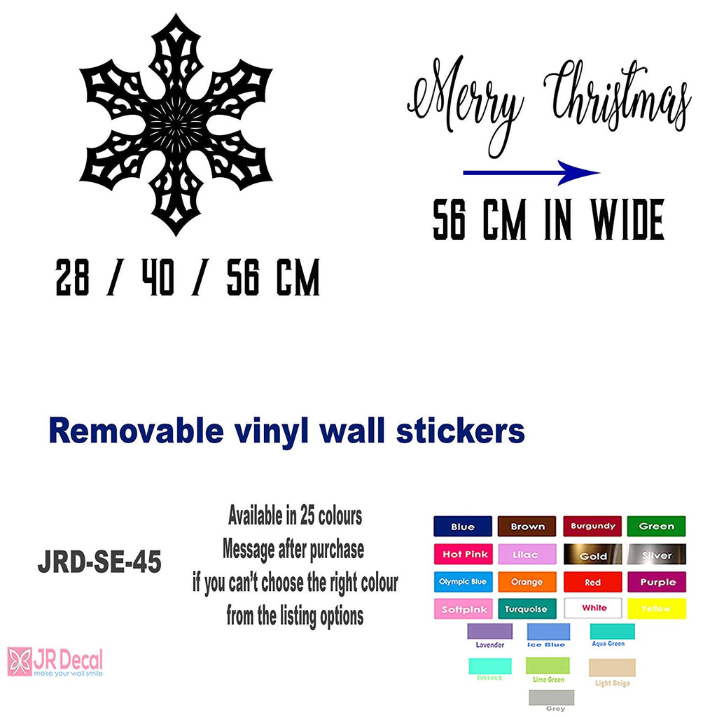 Merry Christmas Snowflakes nursery vinyl wall stickers detalis