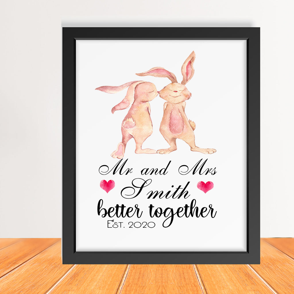 Personalized valentine's day gift better together framed print