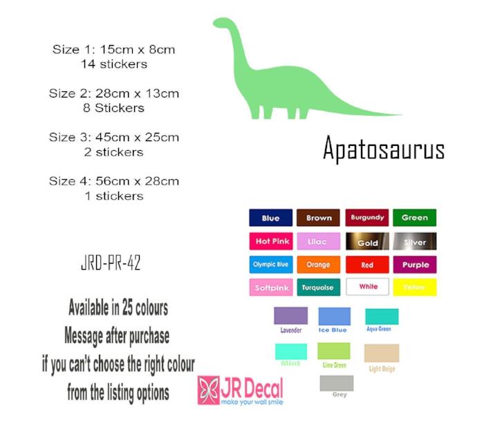 Apatosaurus Dinosaur Wall Art Decal Sets details