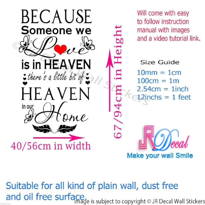 Because Someone we Love is in Heaven Wall Decal