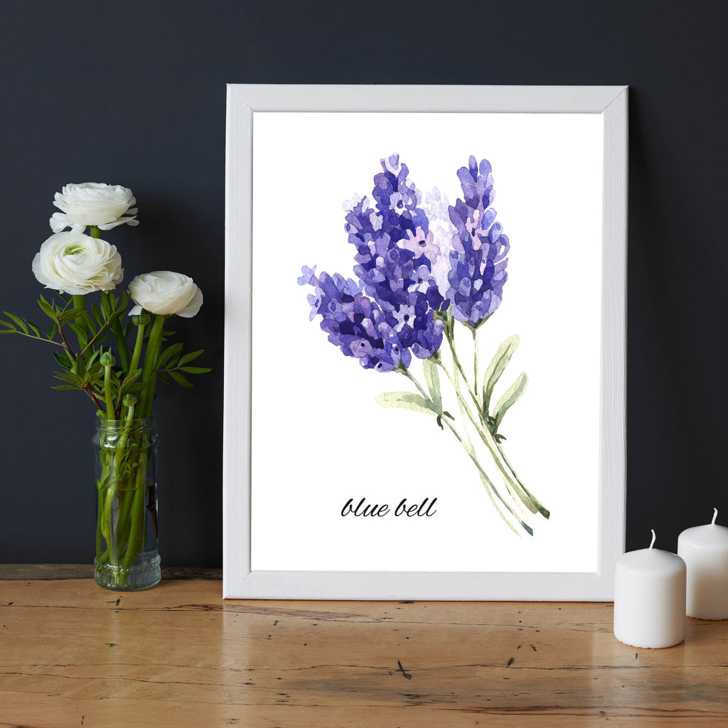 Blue Bell Flower Printed picture frame