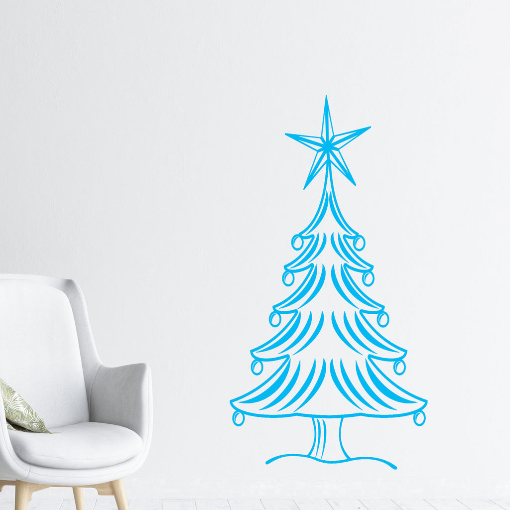 Christmas Tree wall sticker with Snowflake