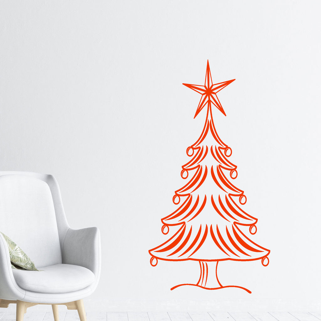 Christmas Tree wall sticker with Snowflake