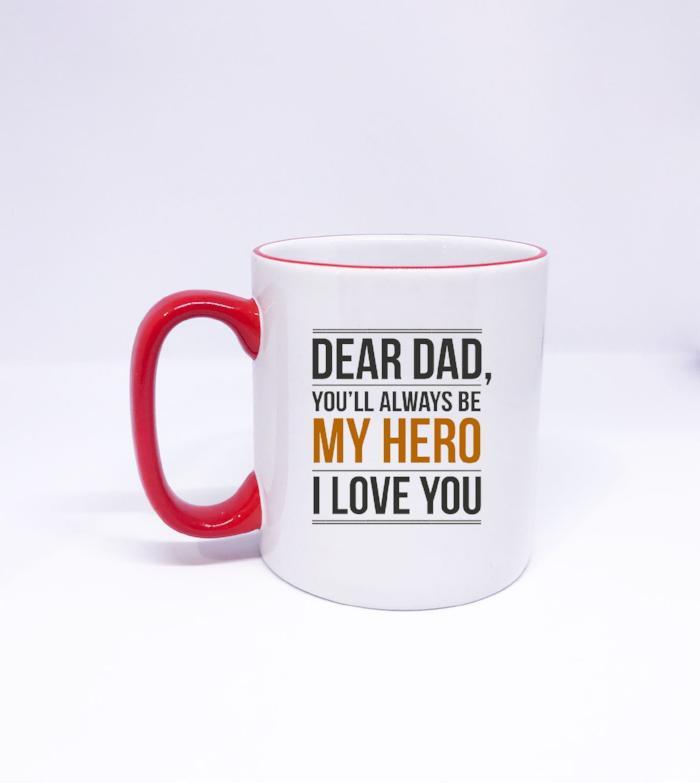 "My HERO I Love YOU" Printed Dad Mug