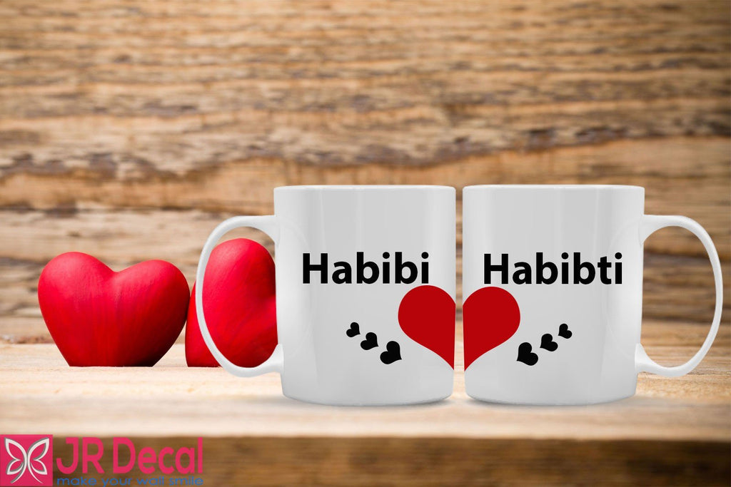 "Habibi Habibti" Heart Shaped Muslim Couple Mug