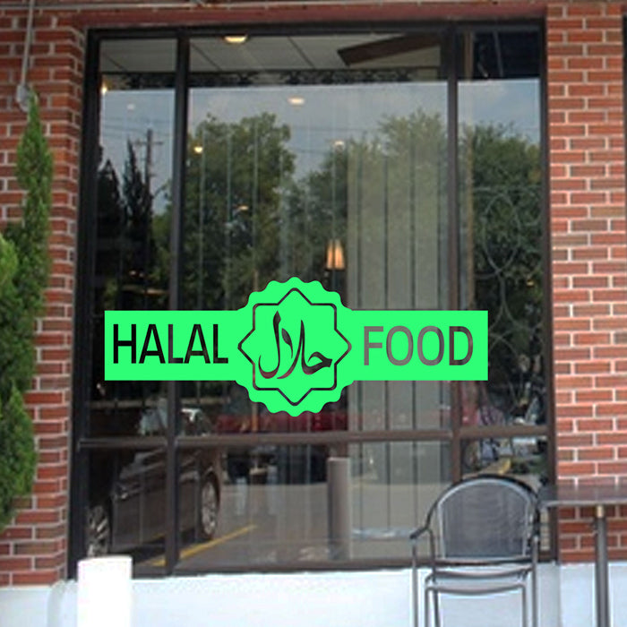 Halal Food printed Shop window sticker