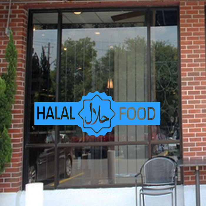 Halal Food printed Shop window sticker