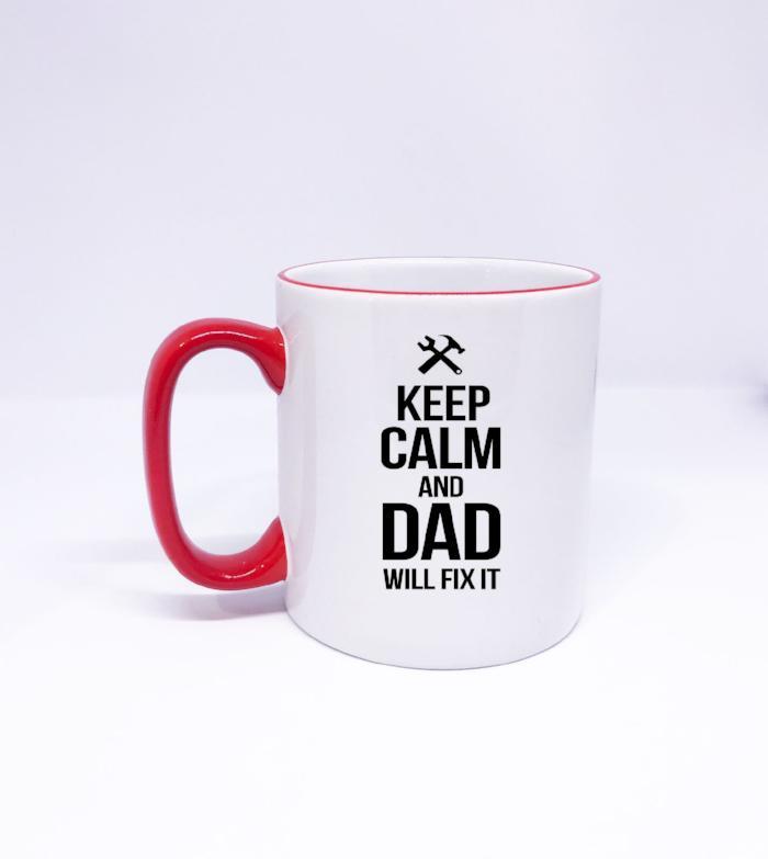 "Keep Calm and DAD will Fix it" Printed Dad Mug 