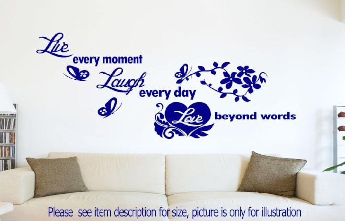 Live Love Laugh Quote Removable Vinyl