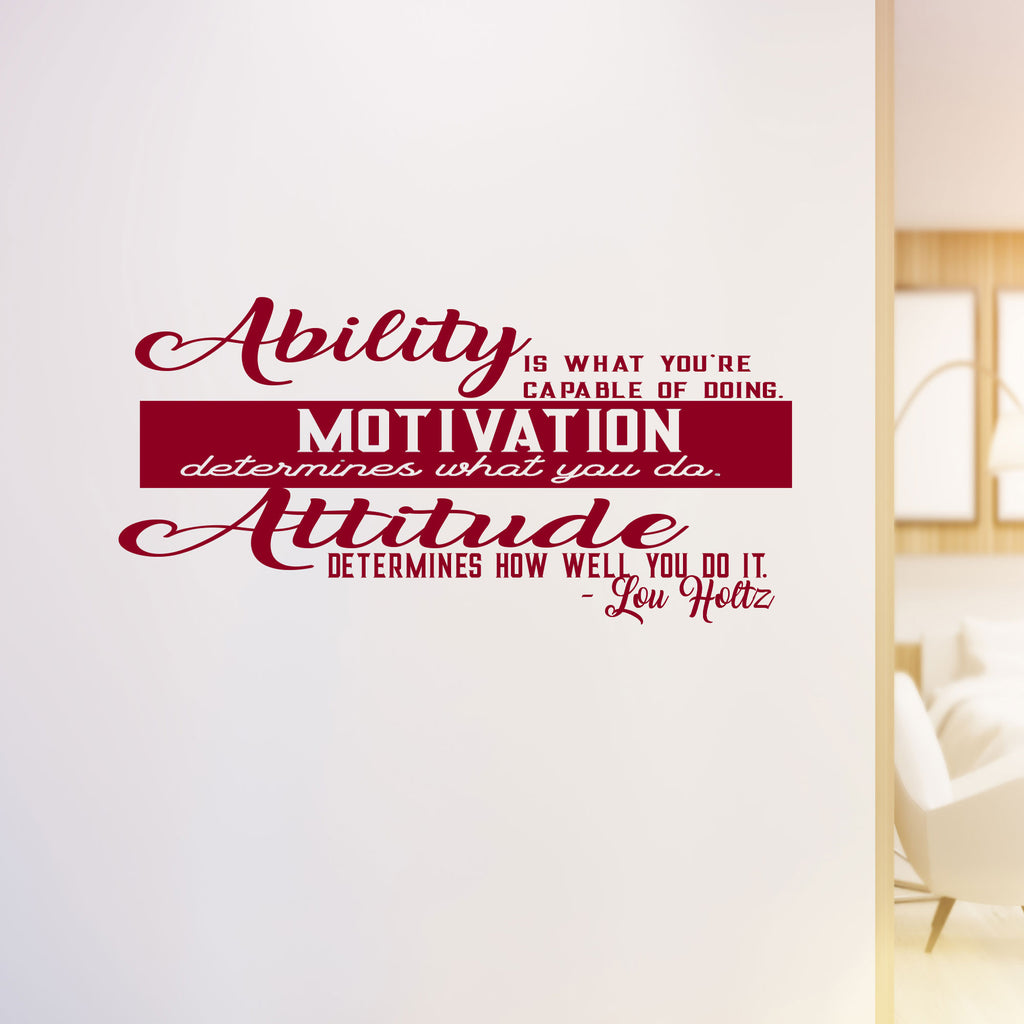 Ability Motivation Attitude - Sports Inspirational Quote Wall Stickers