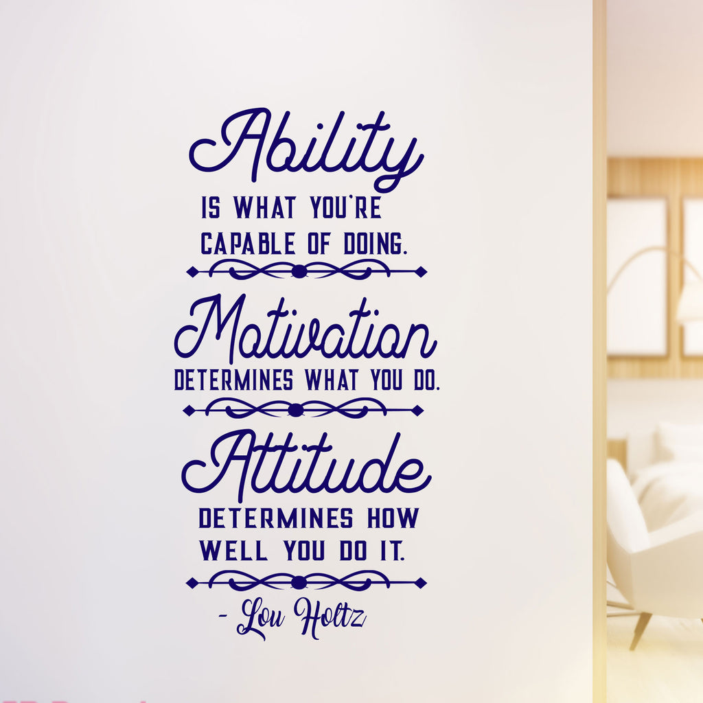 Ability Motivation Attitude - Sports Motivational Quote Wall Art