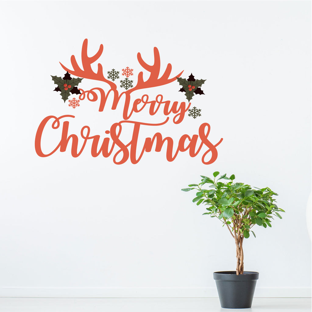 Merry Christmas Reindeer Wall Sticker