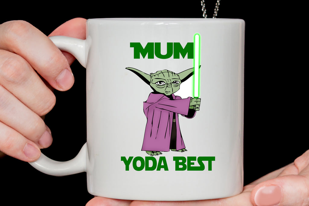 "Mom Yoda best" Yoda printed Funny mug for Mom