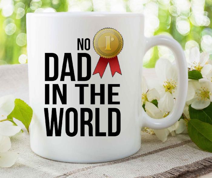 "No 1 DAD in the world" Printed Dad Mug