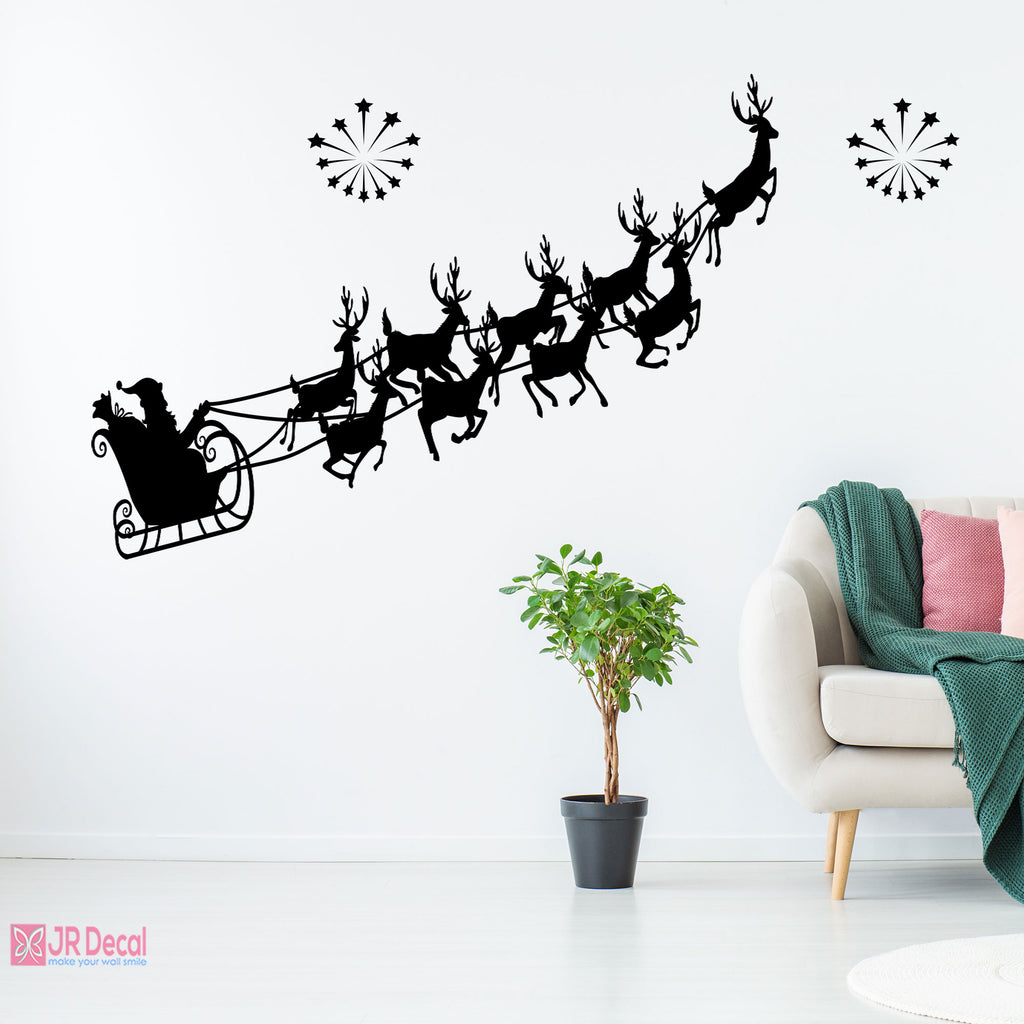 Santa Claus Sleigh wall sticker