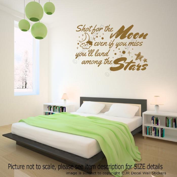 "Shot for the Moon, Even if you miss you'll land among the Stars"- Inspirational quote wall art