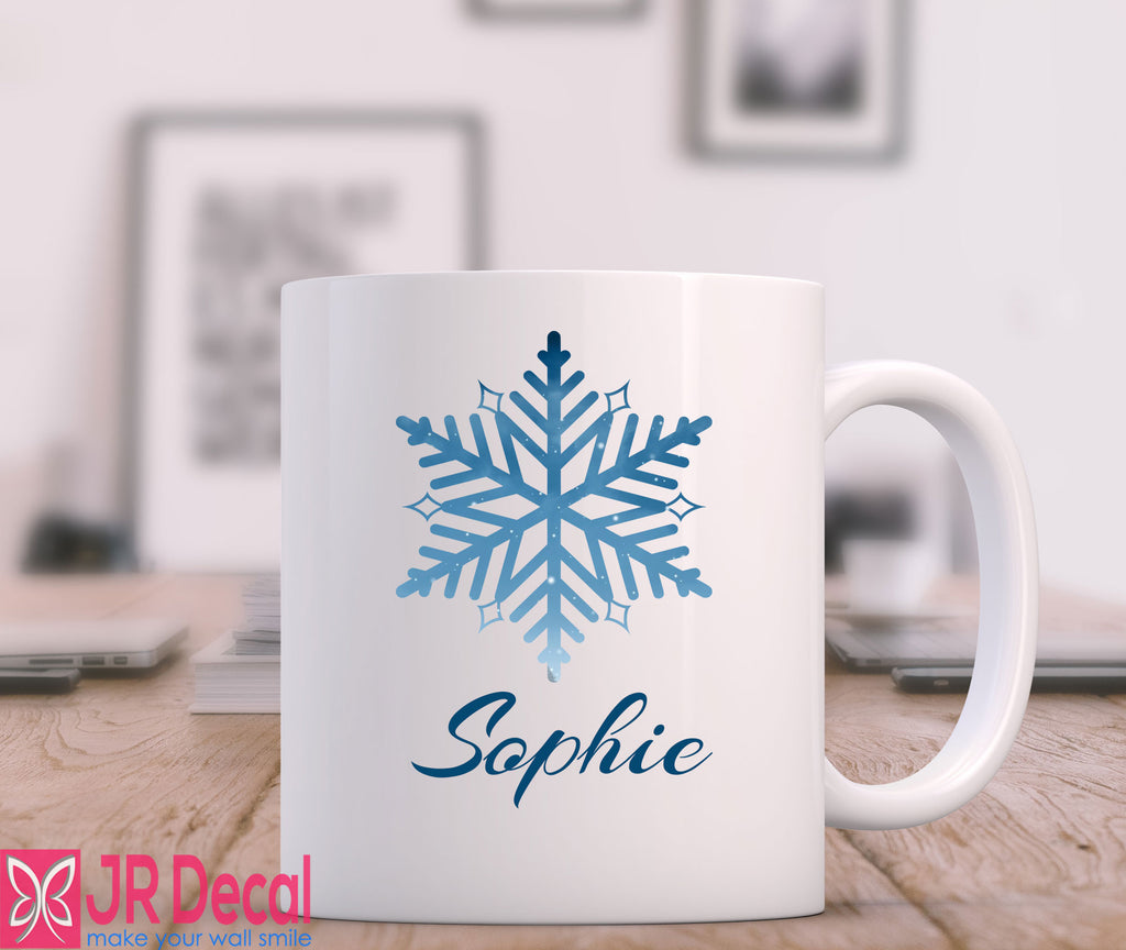 Snowflake Printed Personalized Coffee Mug