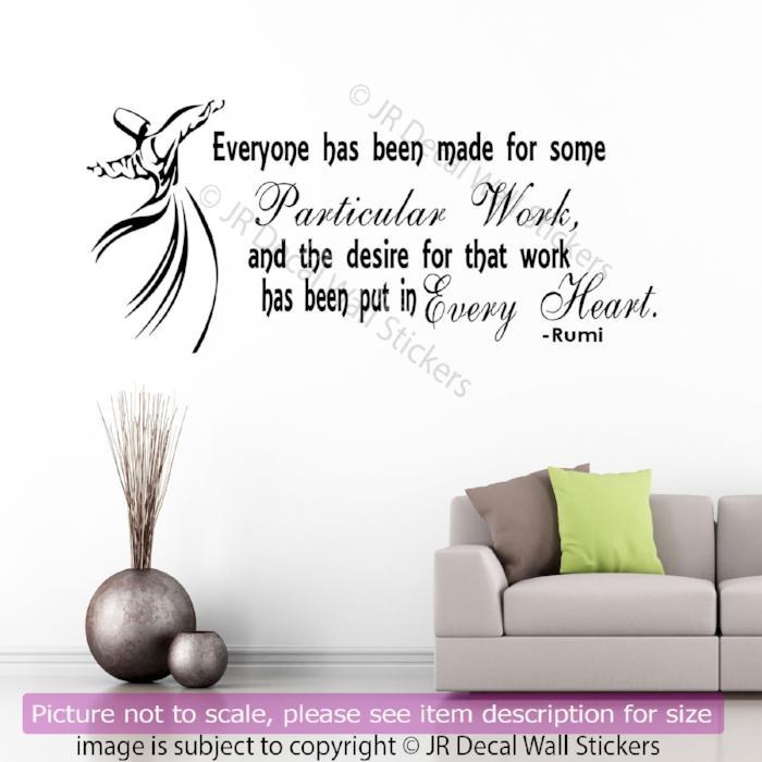 Everyone has Particular work- Jalaluddin Rumi Inspirational quote wall