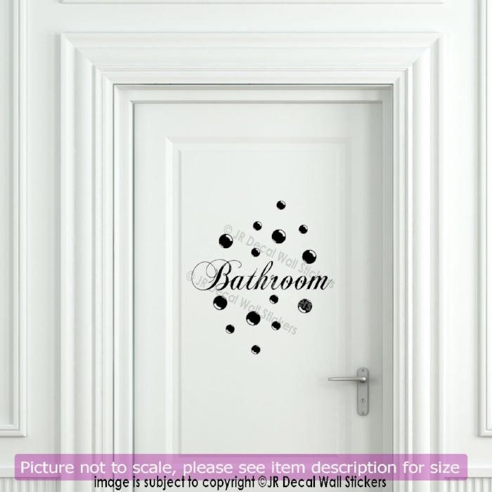 Bubble Dot Bathroom Quote for Door