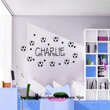 Football decals with Personalised name sticker