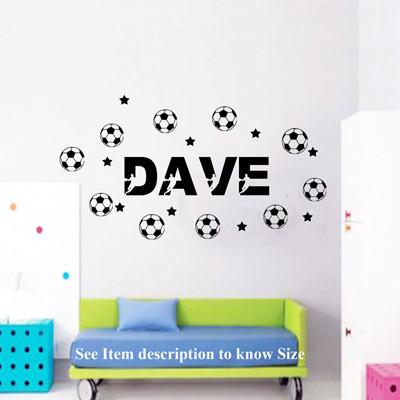 Set of football Personalised name sticker