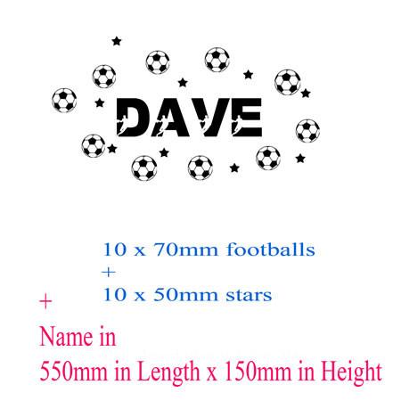Set of football Personalised name sticker