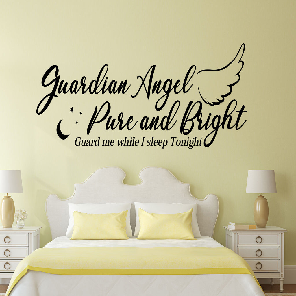 "Guardian Angel Guard Me" - Nursery Wall Sticker