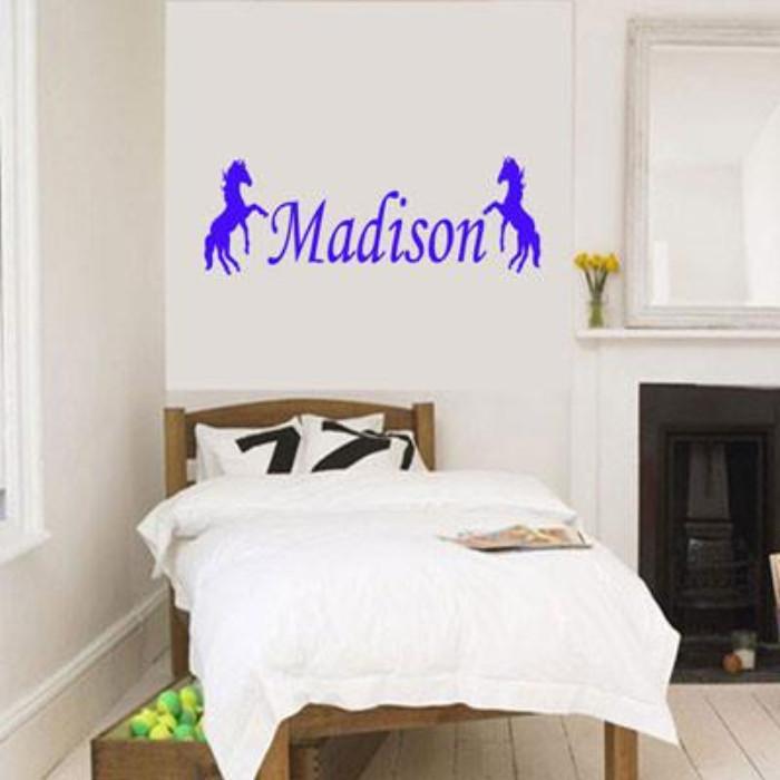 Standing Horse wall stickers with Personalised name sticker