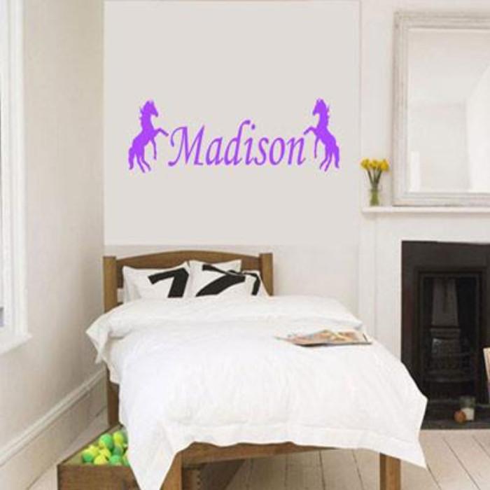 Standing Horse wall stickers with Personalised name sticker