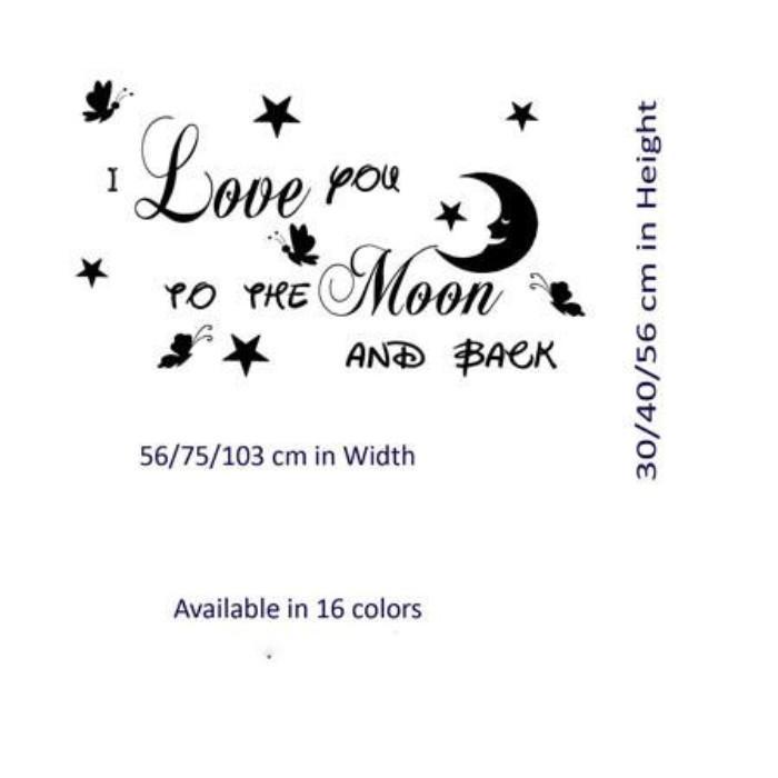 "To the Moon And Back"- Nursery wall stickers