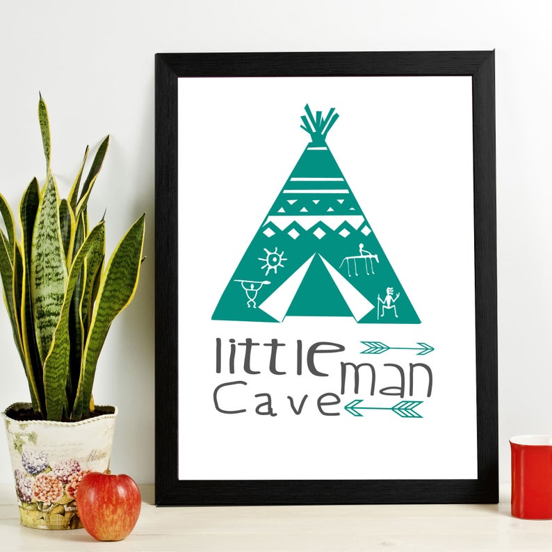 Little man Cave Frame wall art for Boy - Picture Frame