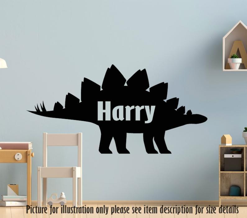Stegosaurus Wall Art with Personalised Name