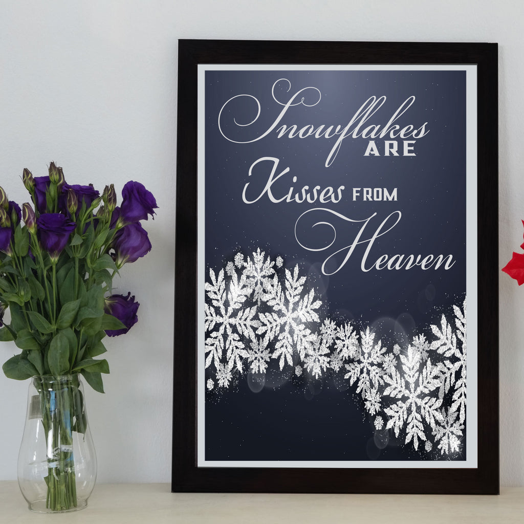 Kisses from Heaven- Romantic quote framed wall art