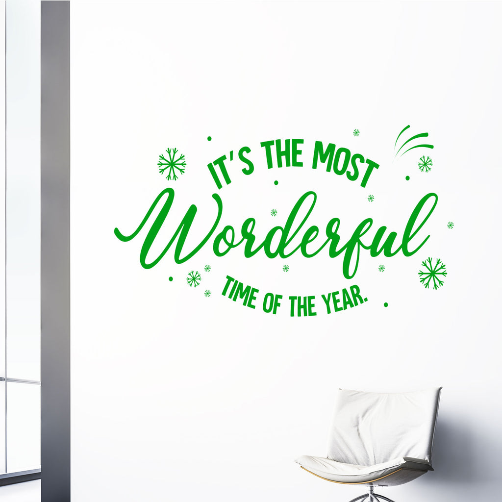 Removable Christmas Sticker - Most Wonderful Time of the Year Wall Decor