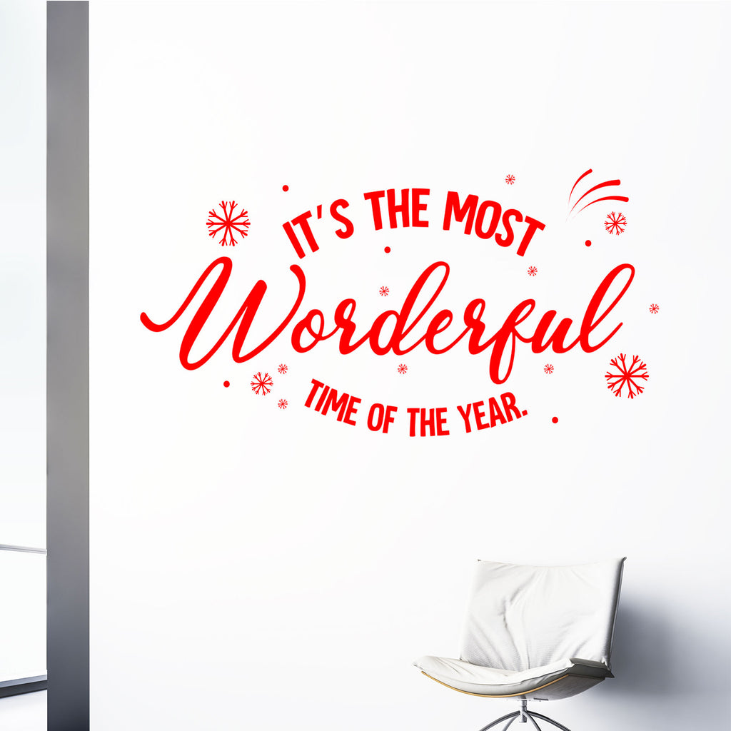 Removable Christmas Sticker - Most Wonderful Time of the Year Wall Decor