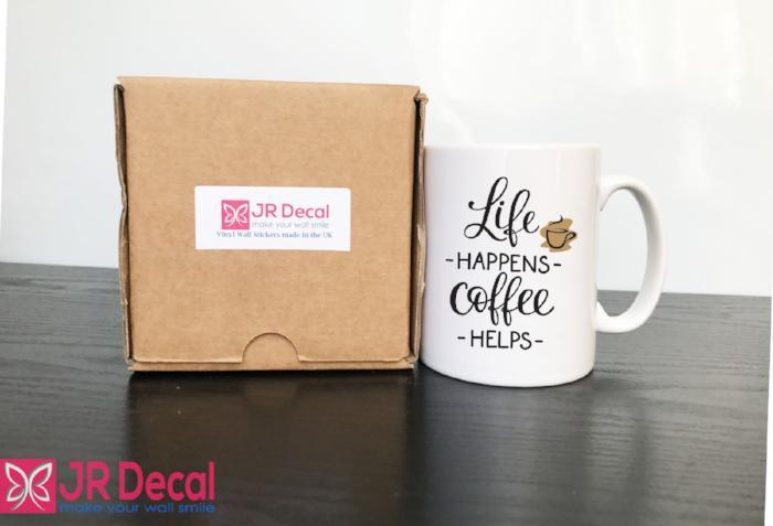 Morning Life Happens Coffee Helps Ceramic Printed Mug D4