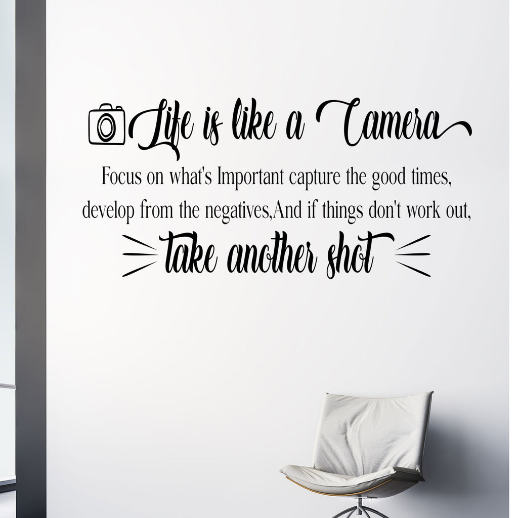 Life is Like a Camera - Motivational Quote Wall Stickers