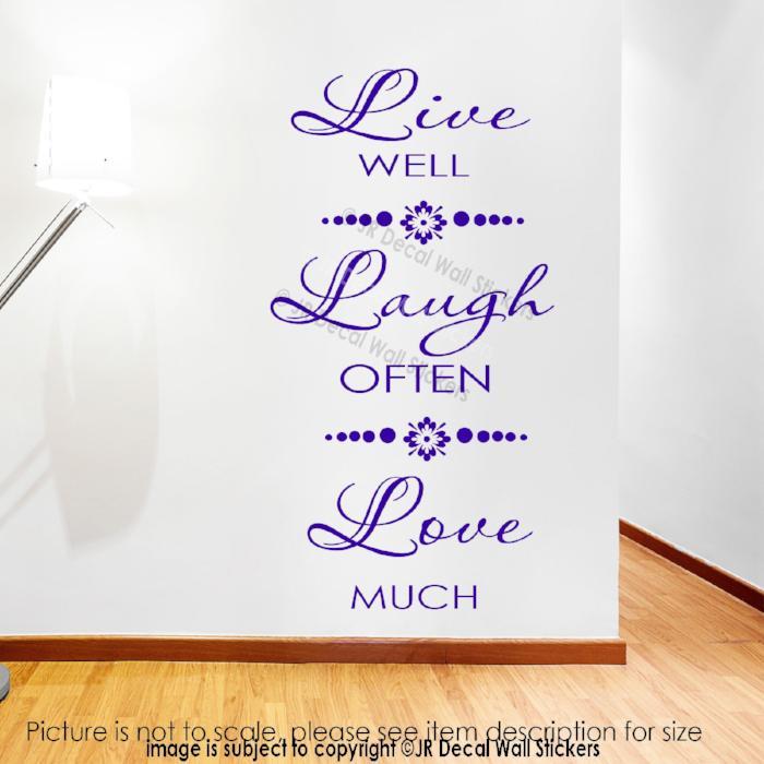 LIVE LAUGH LOVE Quote Wall Decal Vinyl Removable