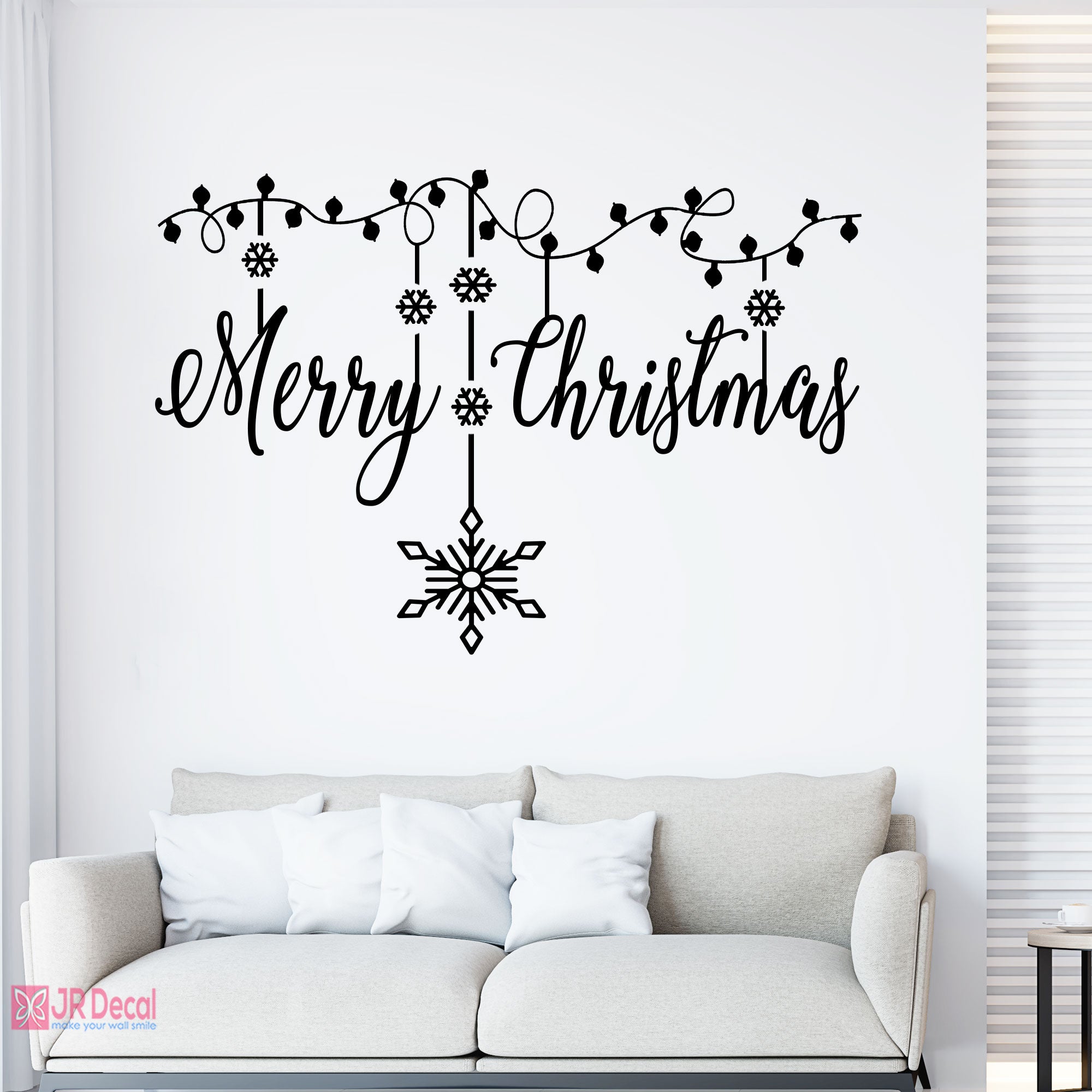 Merry Christmas Wall Decals Snowflake Decor JR Decal Wall Stickers