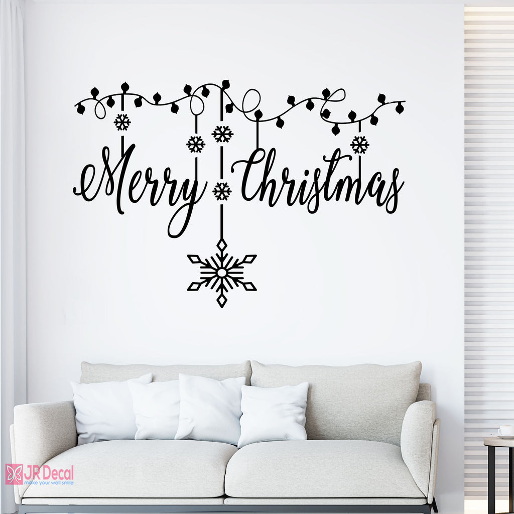 Merry Christmas wall decorations with Snowflakes