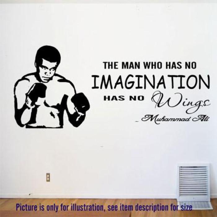 No Imagination, No Wings - MUHAMMAD ALI's Motivational quote wall art