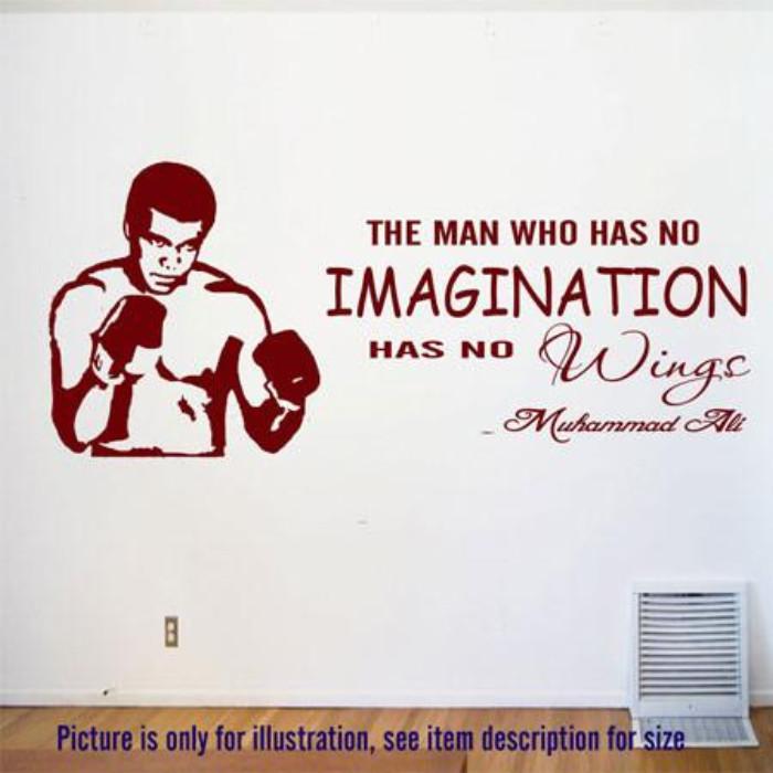 "No Imagination, No Wings"- MUHAMMAD ALI's Motivational quote wall art