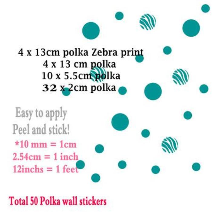 Polka Dot Zebra print Wall Stickers