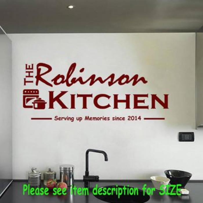 Personalised kitchen wall stickers