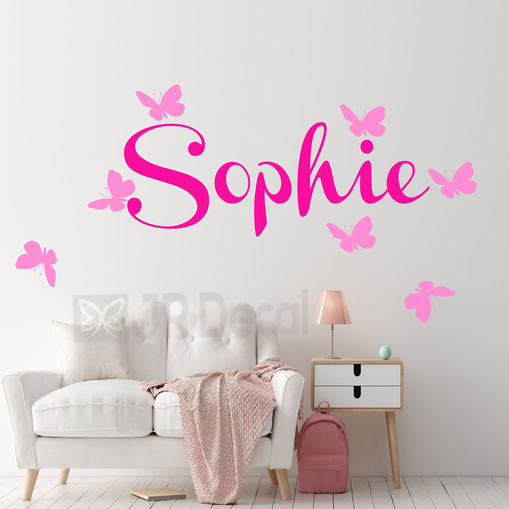 Girl's Personalised Name wall stickers