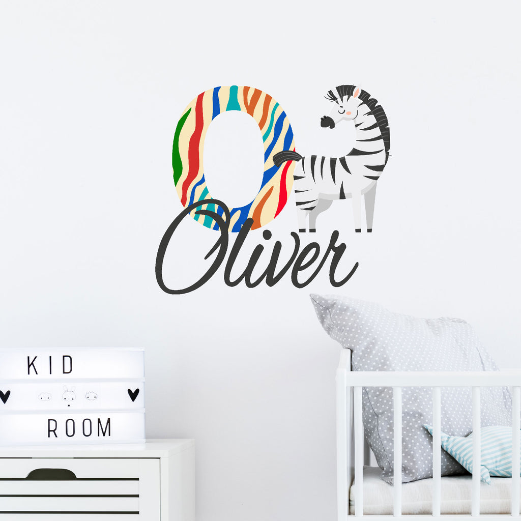 Zebra wall stickers Personalised Name wall stickers